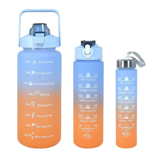 Set of 3 Motivational Water Bottle Sipper – 2 Litre, 700ml & 280ml