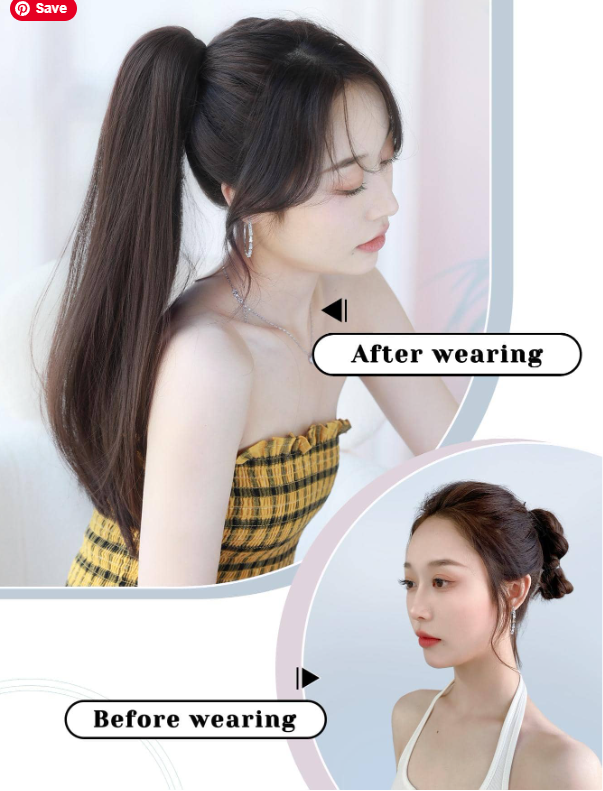 Ponytail Hair Extension + FREE Messy Hair Bun (Juda)