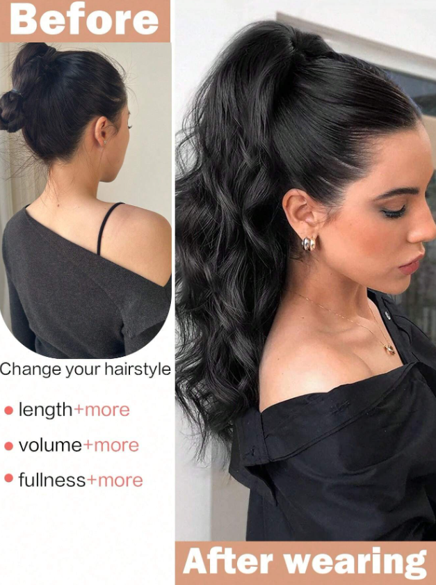Ponytail Hair Extension + FREE Messy Hair Bun (Juda)