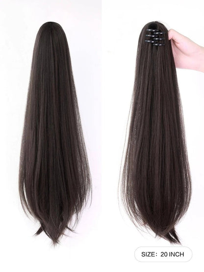 18 Inch Long Ponytail Hair Extension + Free Hair Bun