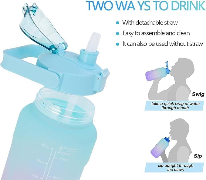 Set of 3 Motivational Water Bottle Sipper – 2 Litre, 700ml & 280ml