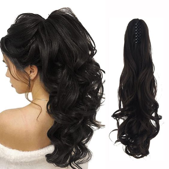 18 Inch Long Ponytail Hair Extension + Free Hair Bun