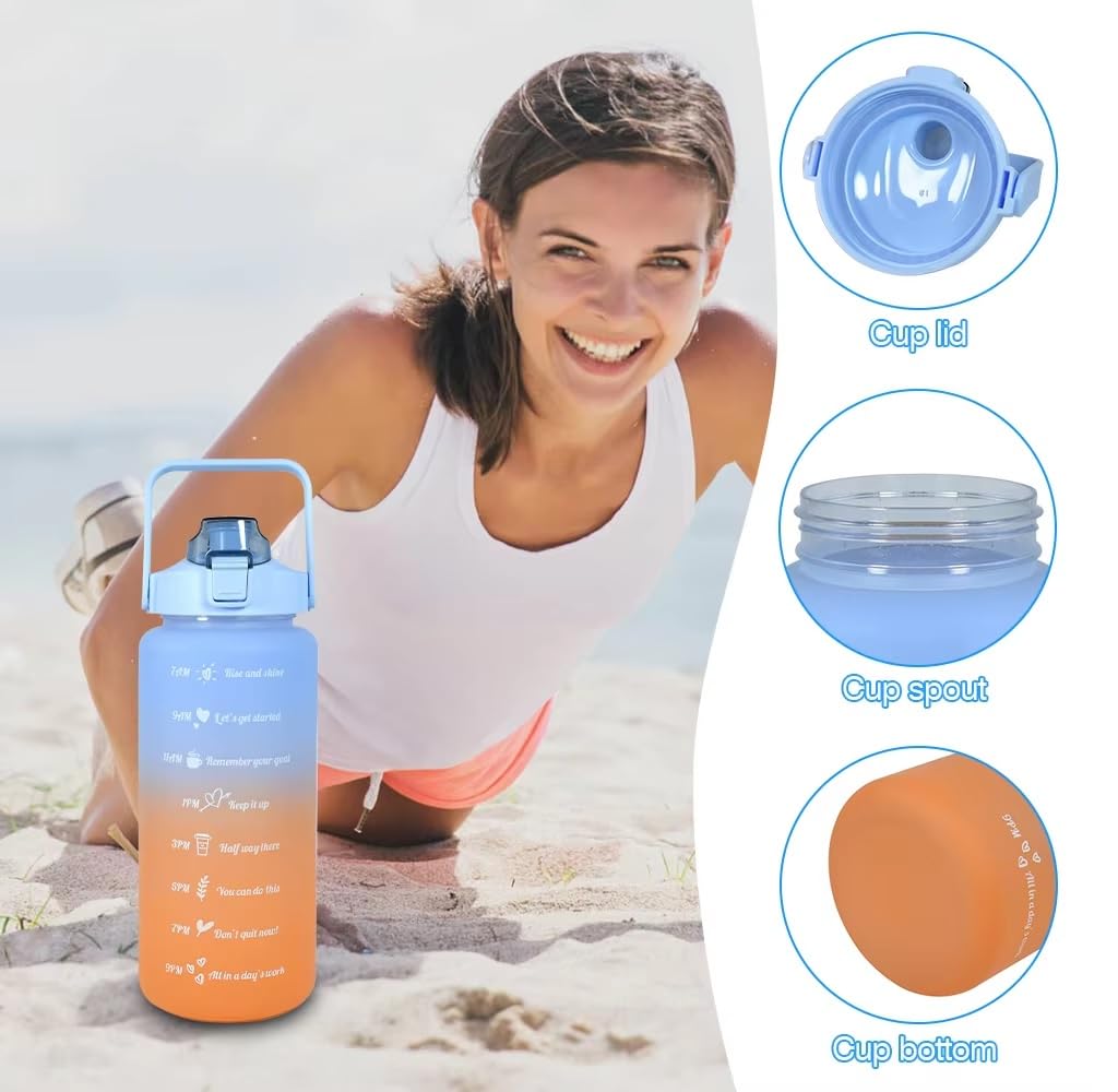 Set of 3 Motivational Water Bottle Sipper – 2 Litre, 700ml & 280ml