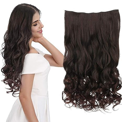 24 inch hair extension natural brown + Free Bun