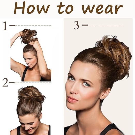 Messy Bun Scrunchie for Girls and Women - Natural Brown