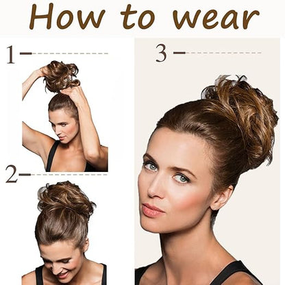 Messy Bun Scrunchie for Girls and Women - Natural Brown