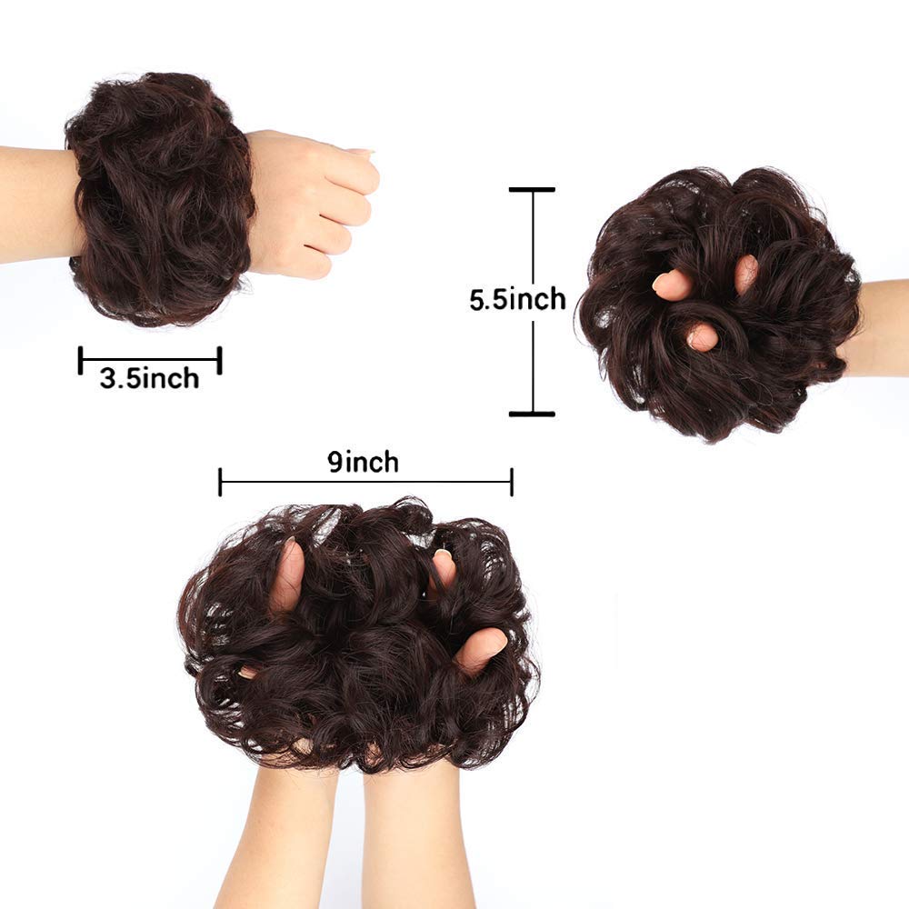 Messy Bun Scrunchie for Girls and Women - Natural Brown