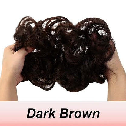 Messy Bun Scrunchie for Girls and Women - Natural Brown