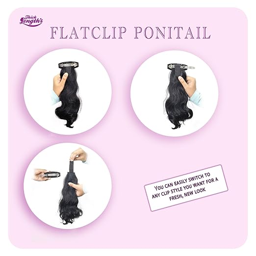 20 inch Flat Clip Ponytail Hair Extension