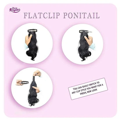 20 inch Flat Clip Ponytail Hair Extension