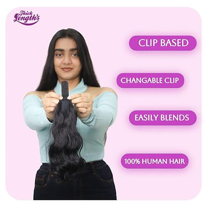 20 inch Flat Clip Ponytail Hair Extension