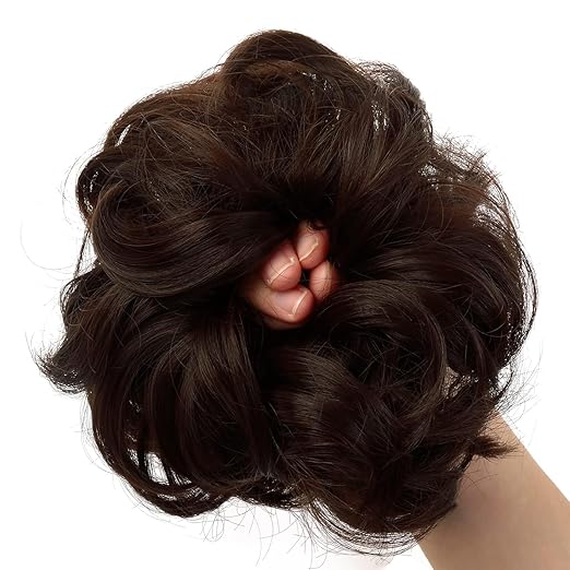 Messy Bun Scrunchie for Girls and Women - Natural Brown