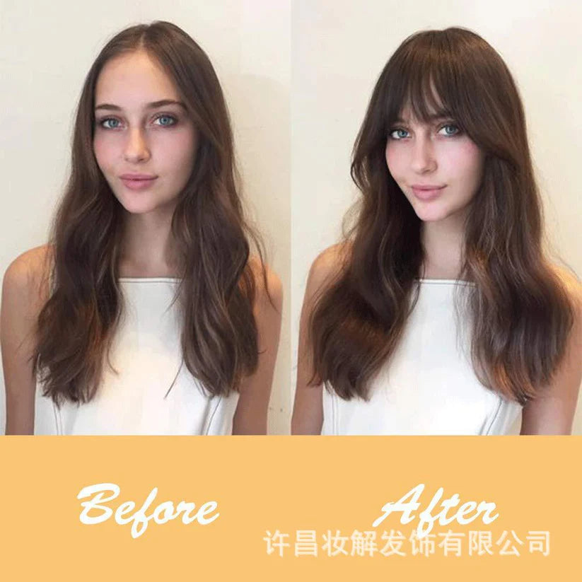 Front Bangs + Hair Bun (Pack of 2) - Fringe Hair Bangs for Forehead & Hair Bun for Messy Hairstyle