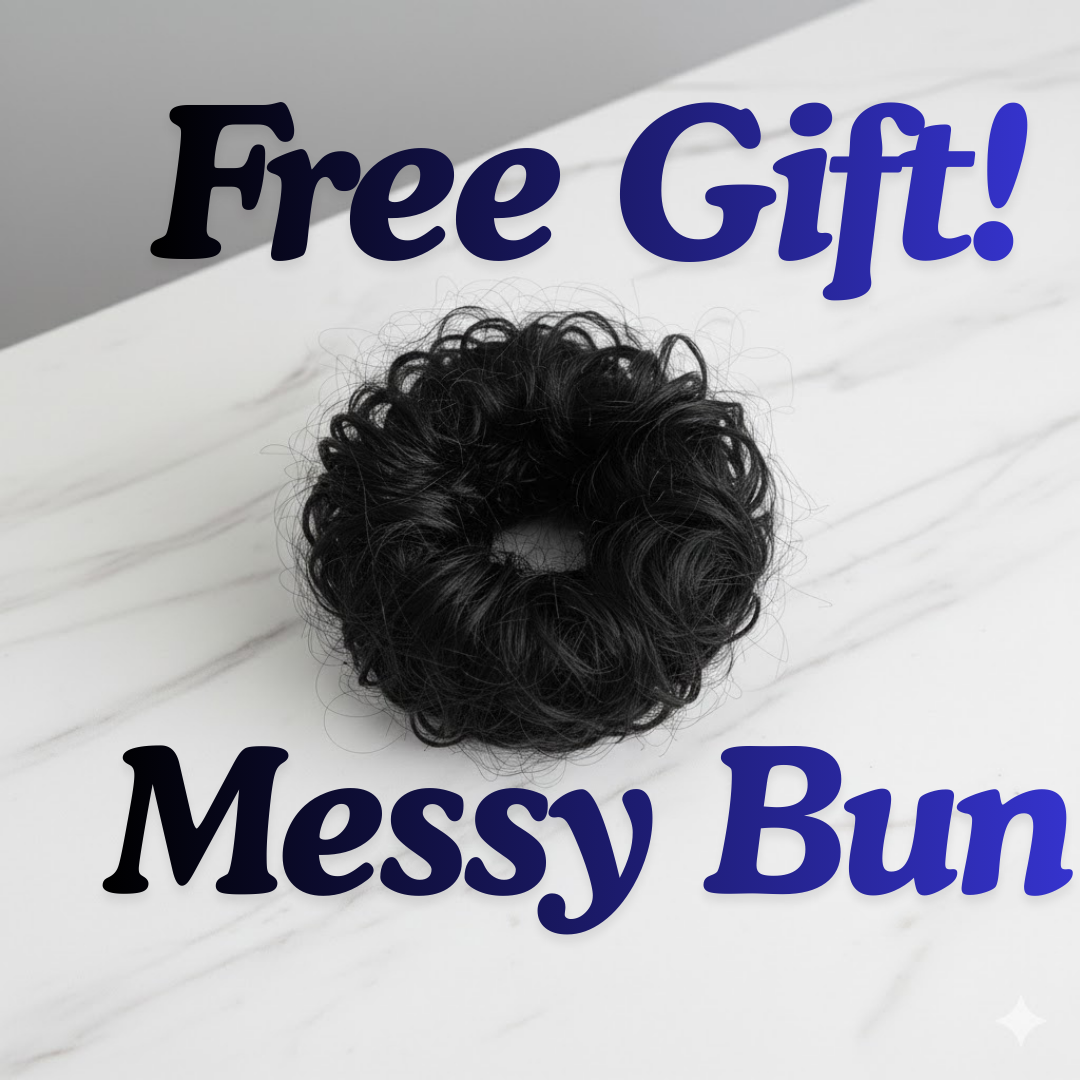 Clip In Hair Extensions 24 Inch Long Invisible Hair Extensions + Free Messy Bun