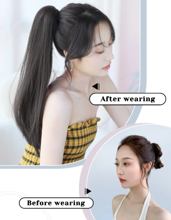 Ponytail Hair Extension + FREE Messy Hair Bun (Juda)