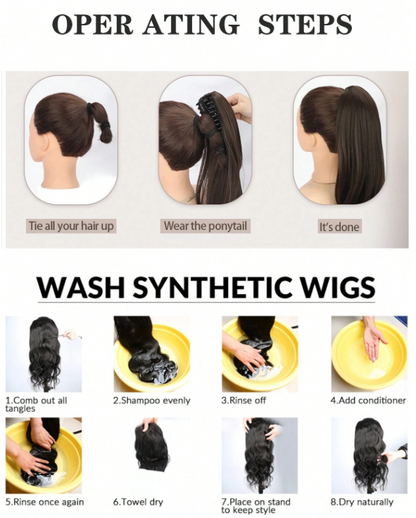 Ponytail Hair Extension + FREE Messy Hair Bun (Juda)