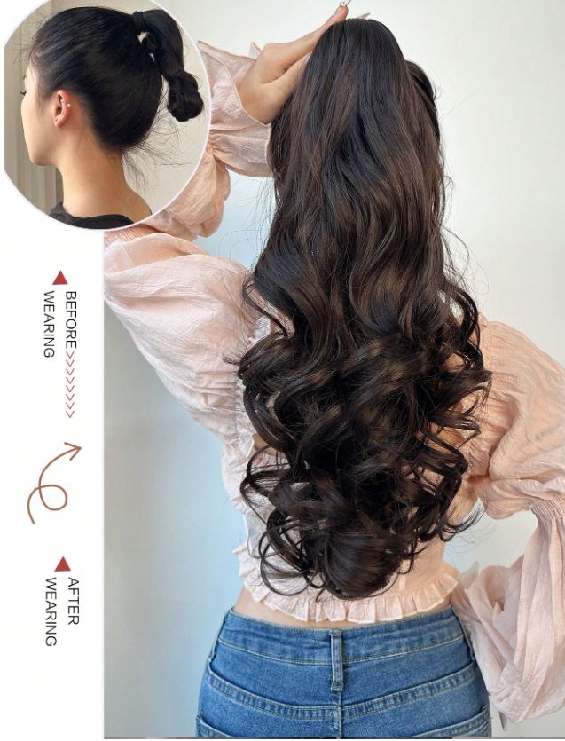 Ponytail Hair Extension + FREE Messy Hair Bun (Juda)