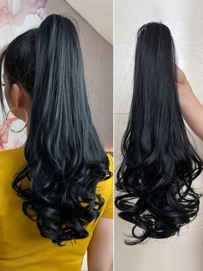 18 Inch Long Ponytail Hair Extension + Free Hair Bun