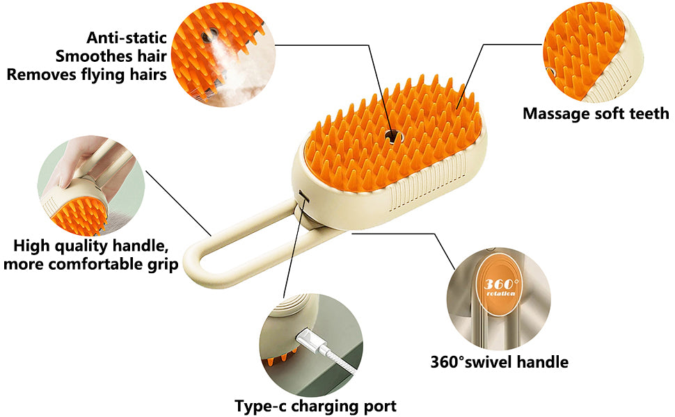 3 in 1 Pet Grooming Brush for Dogs and Cats