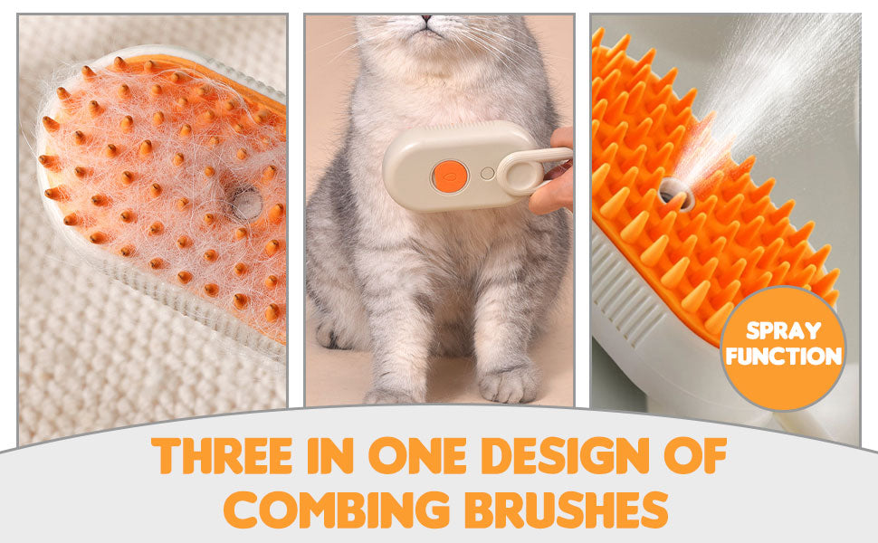 3 in 1 Pet Grooming Brush for Dogs and Cats