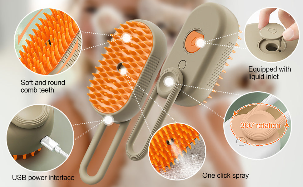 3 in 1 Pet Grooming Brush for Dogs and Cats