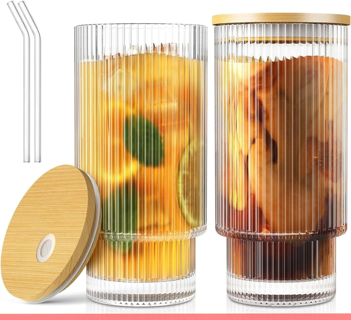 Glass Tumbler with Straw - Pack of 1 (Color May Vary)