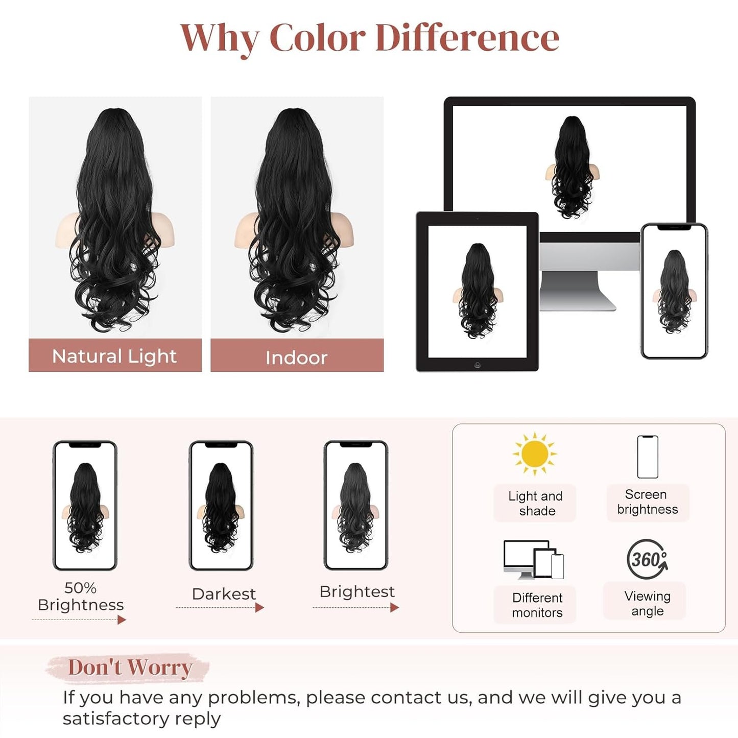 Claw Clip Ponytail Extension for Women 24 Inch