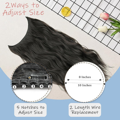 Clip In Hair Extensions 24 Inch Long Invisible Hair Extensions + Free Messy Bun