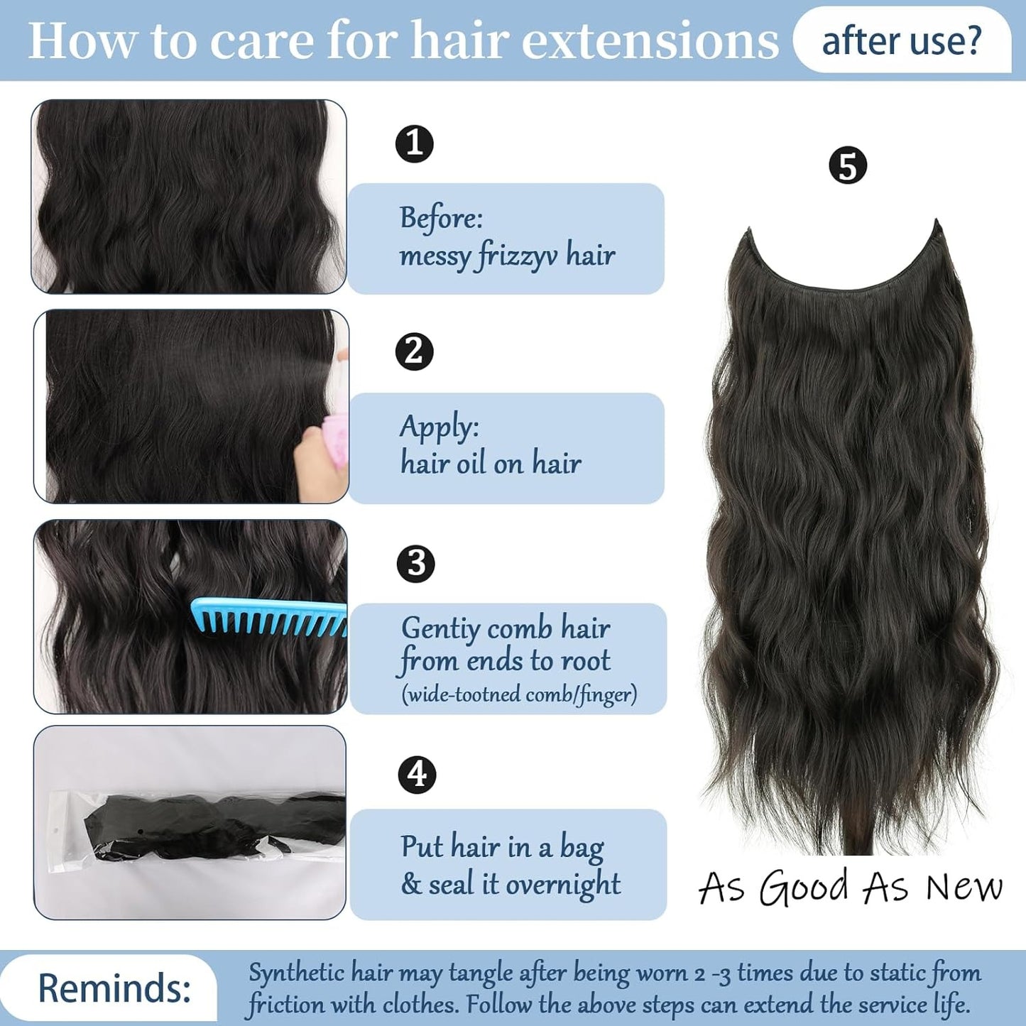 Clip In Hair Extensions 24 Inch Long Invisible Hair Extensions + Free Messy Bun