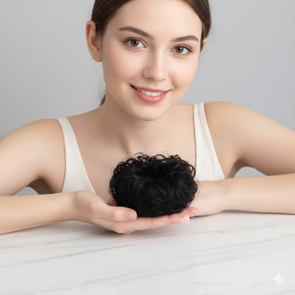 Instant Voluminous Hair Bun Extension - Natural Indian Black & Brown (Buy 1 Get 1 Free)