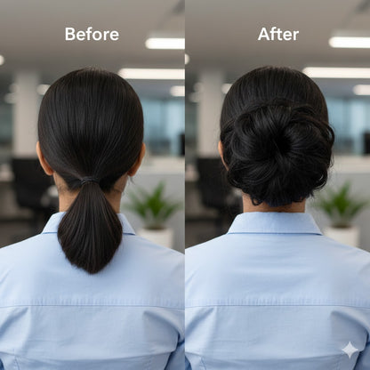Instant Voluminous Hair Bun Extension - Natural Indian Black & Brown (Buy 1 Get 1 Free)