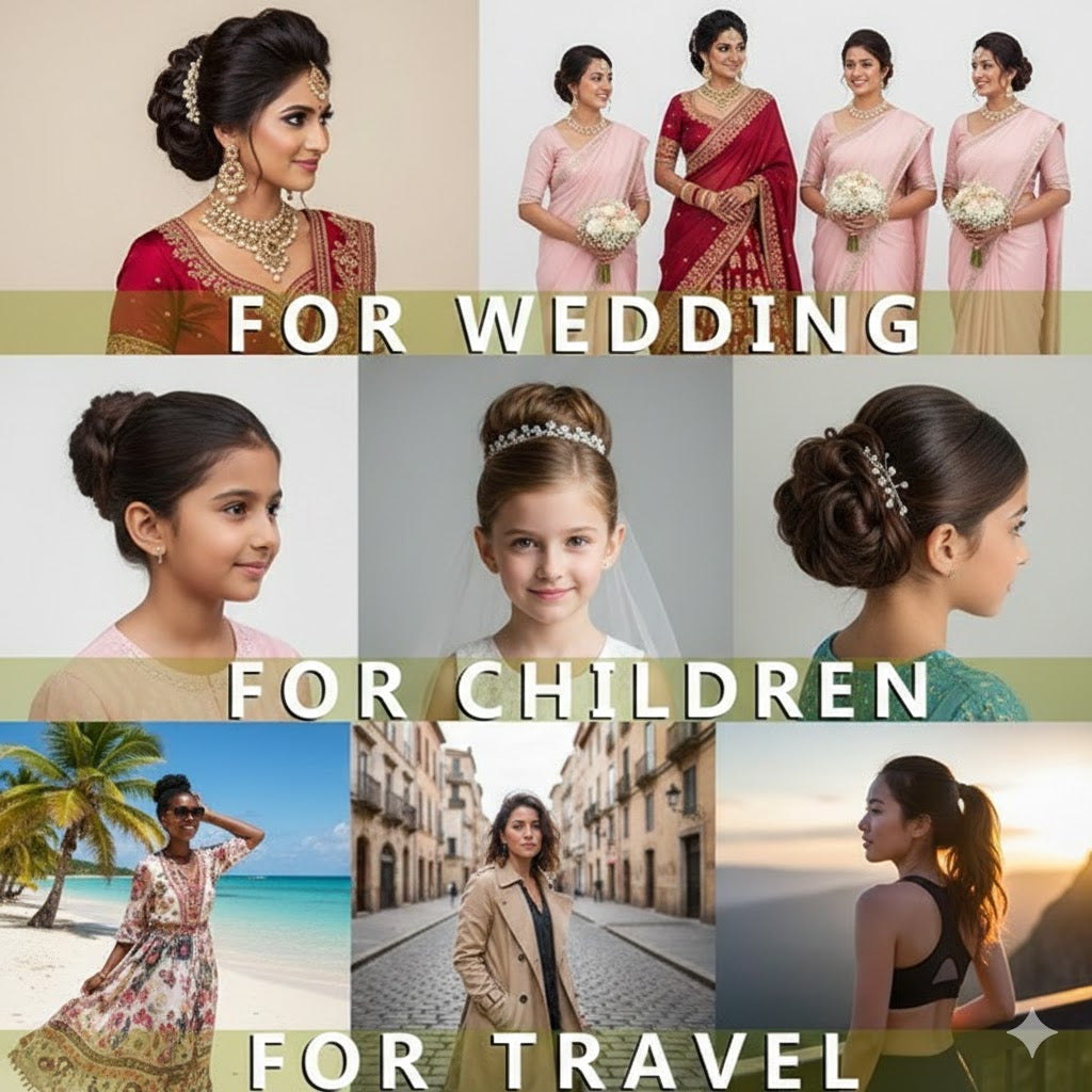 Instant Voluminous Hair Bun Extension - Natural Indian Black & Brown (Buy 1 Get 1 Free)